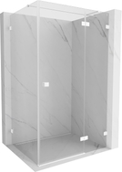 Mexen Lunar T cabine de douche pivotante droite 120 x 100 cm, transparent, blanche - 834T-120-100-20-00-P