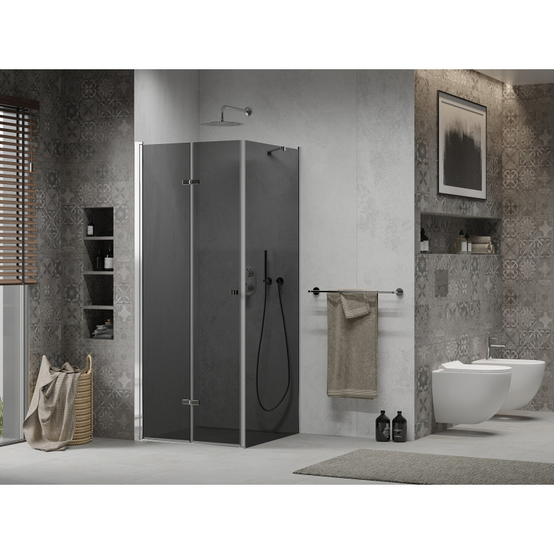Mexen Lima cabine de douche pliante 80 x 80 cm, graphite, chrome - 856-080-080-01-40