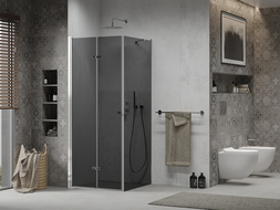 Mexen Lima cabine de douche pliante 80 x 80 cm, graphite, chrome - 856-080-080-01-40