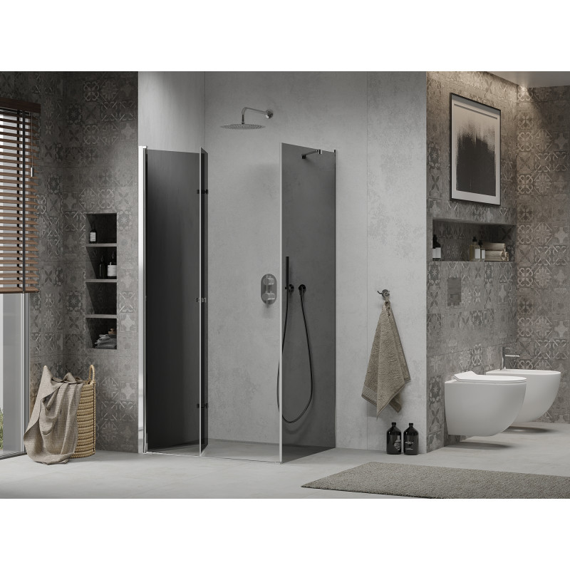 Mexen Lima cabine de douche pliante 80 x 90 cm, graphite, chrome - 856-080-090-01-40
