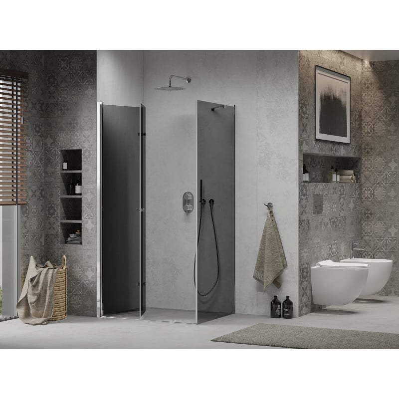 Mexen Lima cabine de douche pliante 90 x 80 cm, graphite, chrome - 856-090-080-01-40