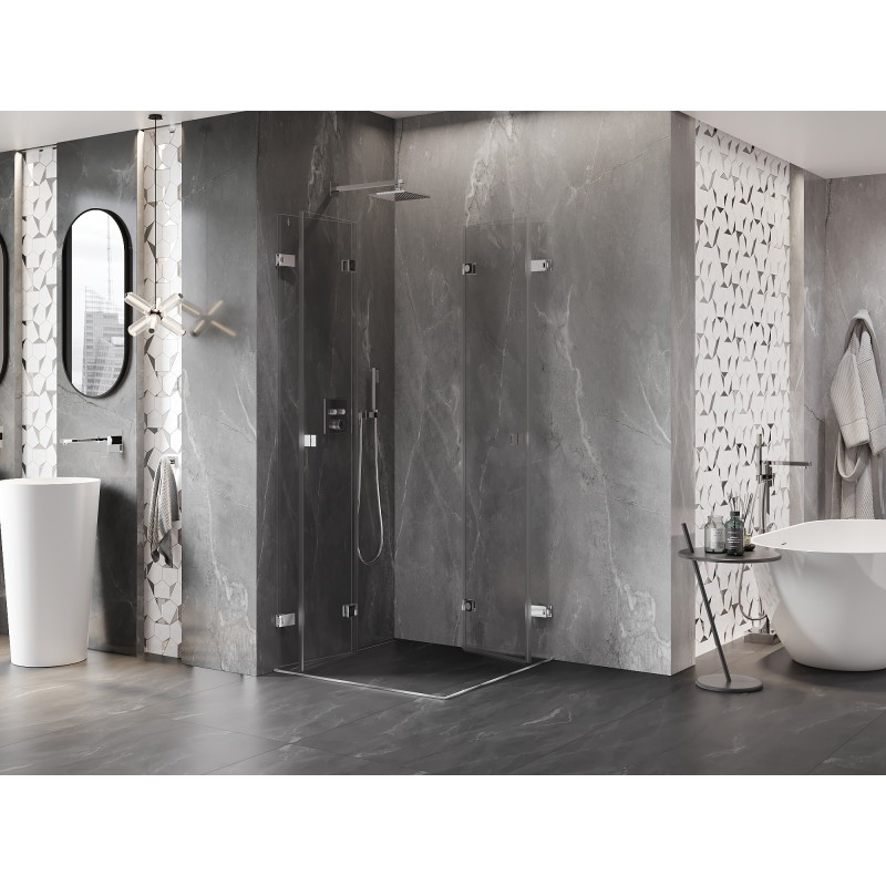 Mexen Lunar-F Duo cabine de douche pliante 70 x 70 cm, transparent, chrome - 836-070L-070P-01-00
