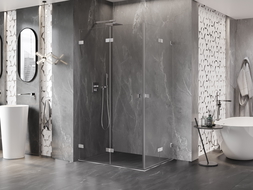 Mexen Lunar-F Duo cabine de douche pliable 75 x 70 cm, transparent, chrome - 836-075L-070P-01-00