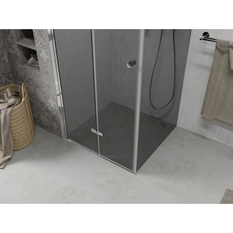 Mexen Lima cabine de douche pliante 100 x 100 cm, graphite, chrome - 856-100-100-01-40