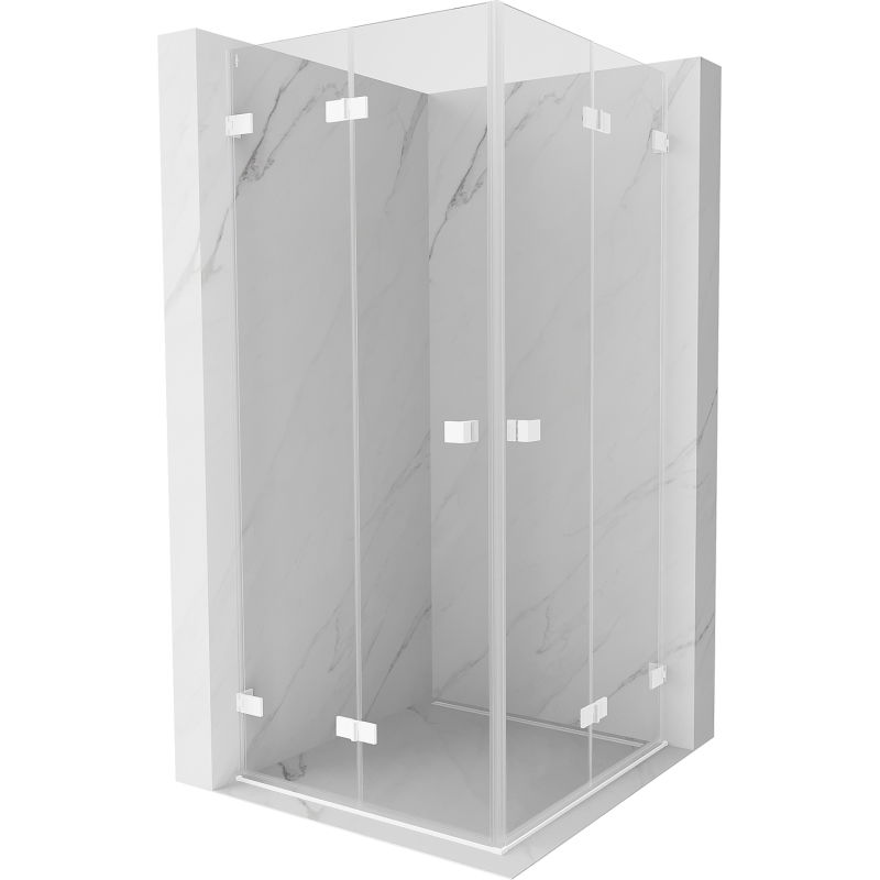 Mexen Lunar-F Duo cabine de douche pliante 85 x 85 cm, transparent, blanc - 836-085L-085P-20-00