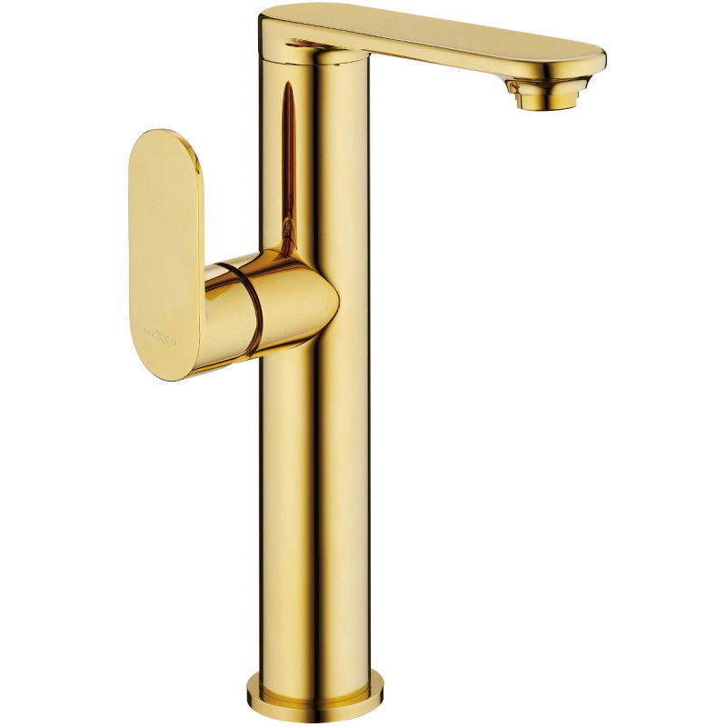 Mexen Milo robinet mélangeur pour lavabo, poignée latérale haute, Or - 71315-50