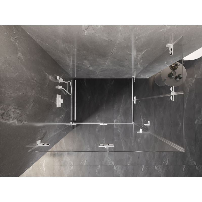 Mexen Lunar-F Duo cabine de douche pliante 90 x 85 cm, transparent, blanche - 836-090L-085P-20-00