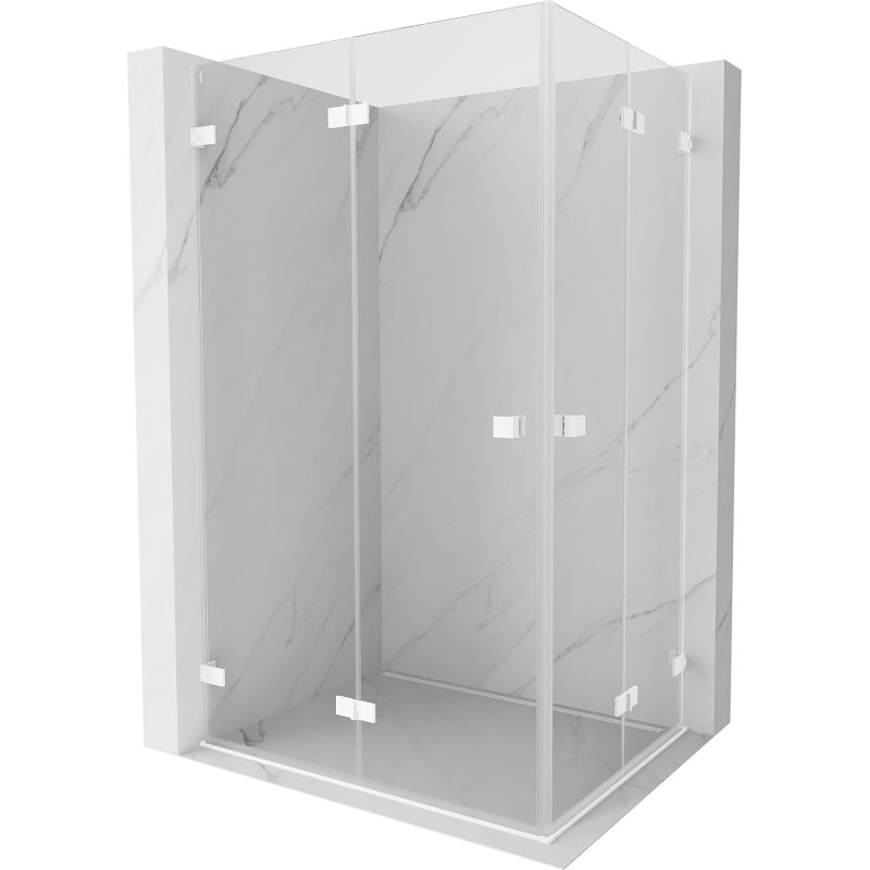 Mexen Lunar-F Duo cabine de douche pliante 100 x 80 cm, transparent, blanc - 836-100L-080P-20-00