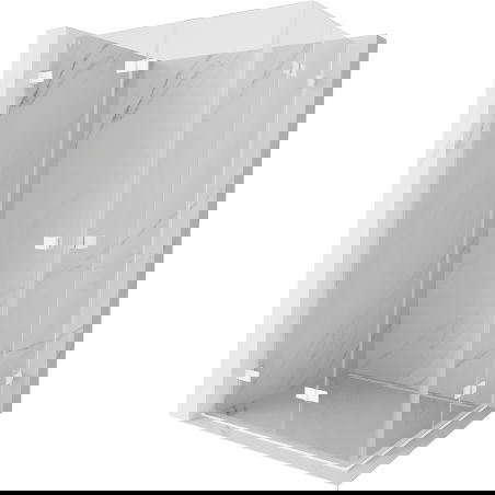 Mexen Lunar-F Duo cabine de douche pliante 100 x 80 cm, transparent, blanc - 836-100L-080P-20-00