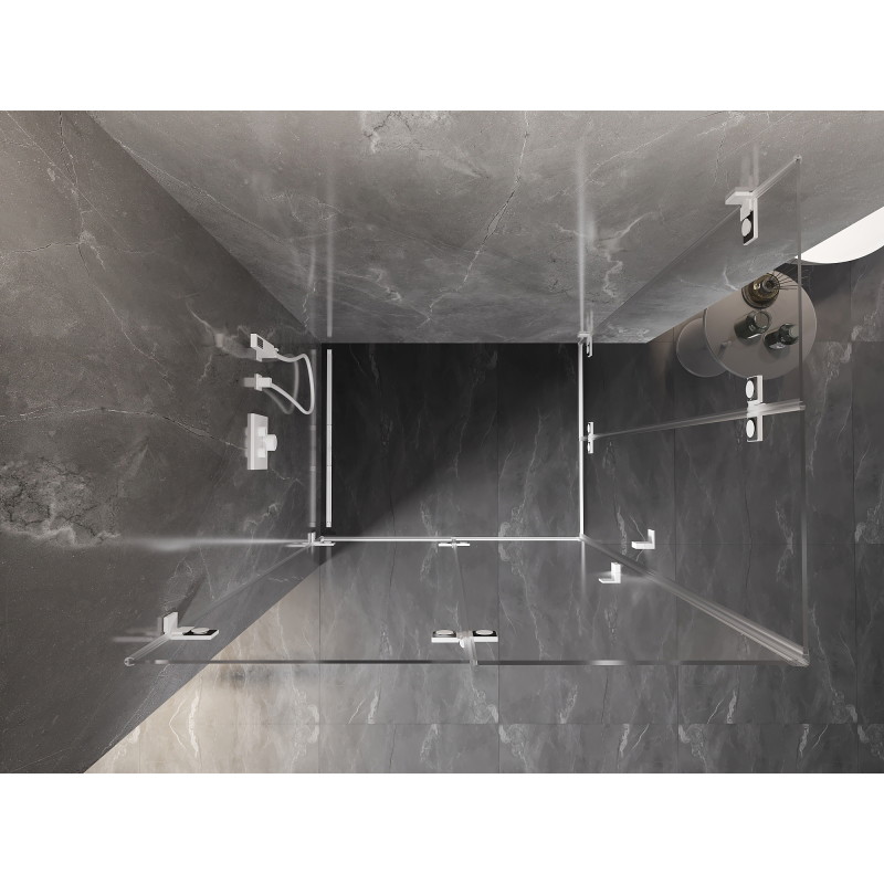 Mexen Lunar-F Duo cabine de douche pliante 100 x 95 cm, transparent, blanc - 836-100L-095P-20-00