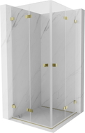 Mexen Lunar-F Duo cabine de douche pliante 85 x 85 cm, transparent, doré - 836-085L-085P-50-00