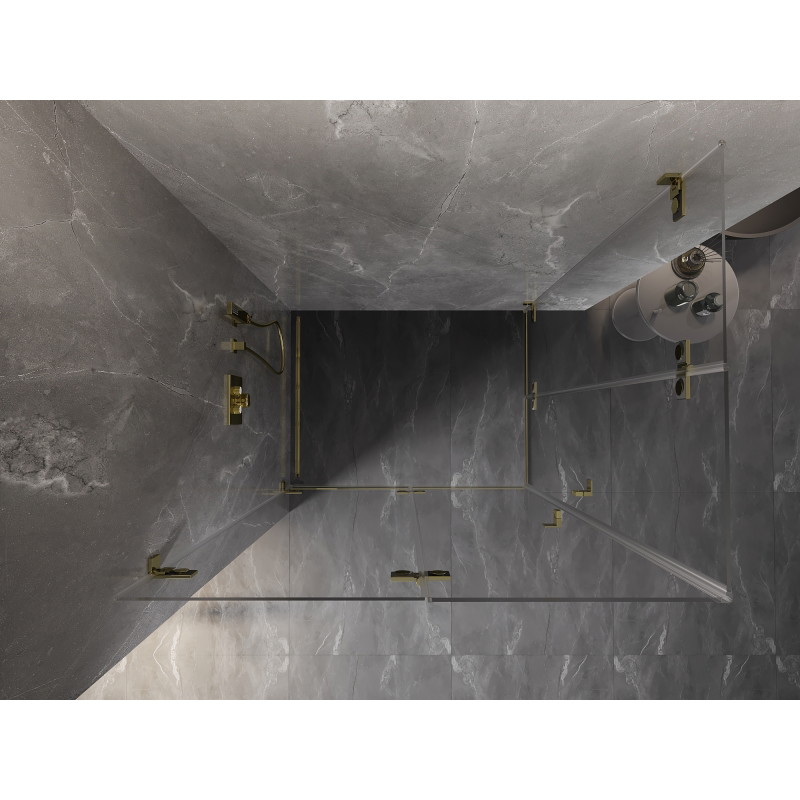 Mexen Lunar-F Duo cabine de douche pliable 90 x 70 cm, transparent, or - 836-090L-070P-50-00