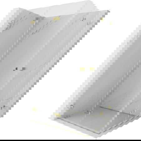 Mexen Lunar-F Duo cabine de douche pliante 90 x 75 cm, transparent, dorée - 836-090L-075P-50-00
