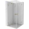 Mexen Lunar-F Duo cabine de douche pliante 90 x 90 cm, transparent, doré - 836-090L-090P-50-00