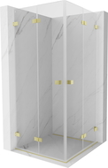 Mexen Lunar-F Duo cabine de douche pliante 70 x 70 cm, transparent, or brossé - 836-070L-070P-55-00
