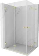 Mexen Lunar-F Duo cabine de douche pliante 85 x 75 cm, transparent, or brossé - 836-085L-075P-55-00