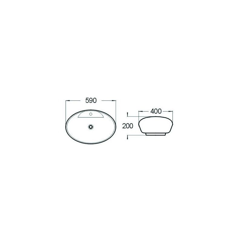 Mexen Kiara lavabo sur plan 59 x 40 cm, blanc - 21645900