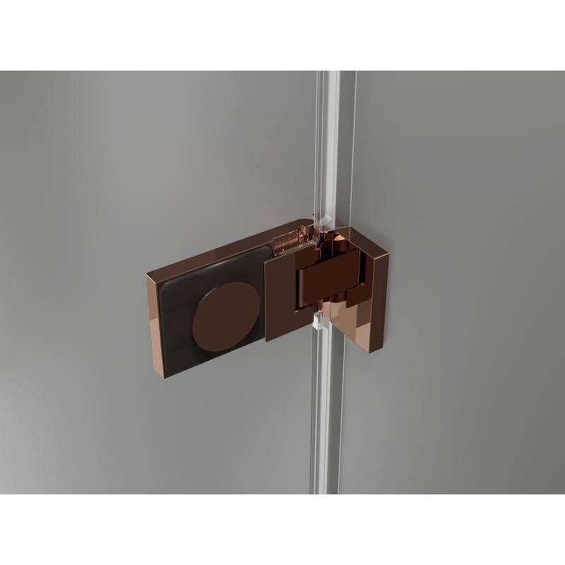 Mexen Lunar-F Duo cabine de douche pliante 75 x 75 cm, transparent, or rose - 836-075L-075P-60-00