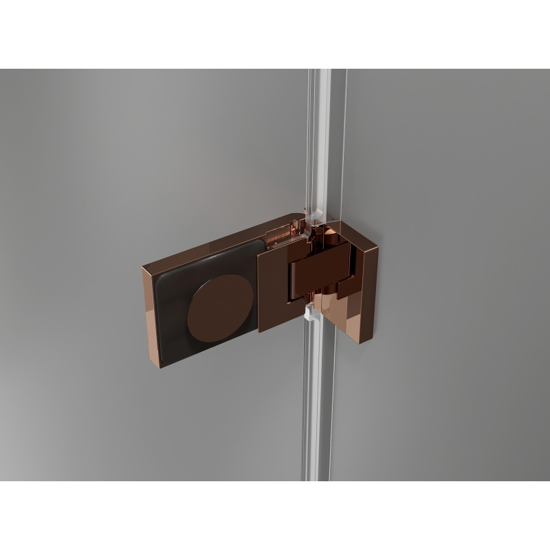 Mexen Lunar-F Duo cabine de douche pliante 80 x 75 cm, transparent, or rose - 836-080L-075P-60-00