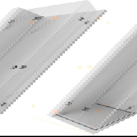 Mexen Lunar-F Duo cabine de douche pliante 90 x 70 cm, transparent, or rose - 836-090L-070P-60-00