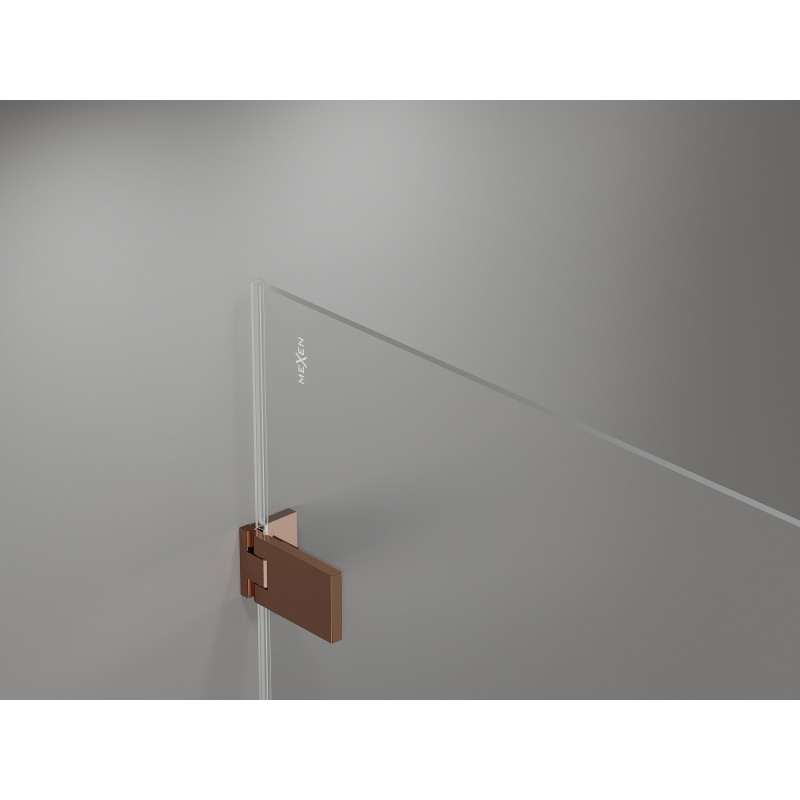 Mexen Lunar-F Duo cabine de douche pliante 100 x 70 cm, transparent, or rose - 836-100L-070P-60-00