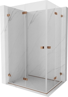 Mexen Lunar-F Duo cabine de douche pliable 100 x 90 cm, transparent, or rose - 836-100L-090P-60-00