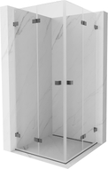 Mexen Lunar-F Duo cabine de douche pliante 75 x 75 cm, transparent, gris canon brossé - 836-075L-075P-66-00