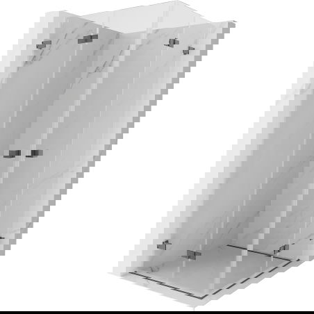 Mexen Lunar-F Duo cabine de douche pliable 80 x 80 cm, transparent, gris canon brossé - 836-080L-080P-66-00