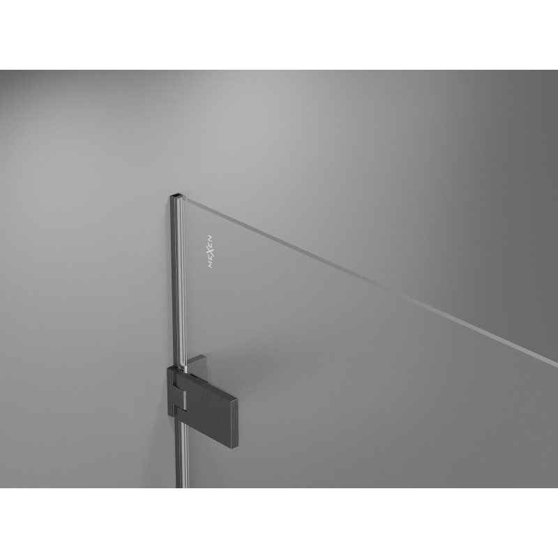 Mexen Lunar-F Duo cabine de douche pliante 90 x 80 cm, transparent, gris canon brossé - 836-090L-080P-66-00