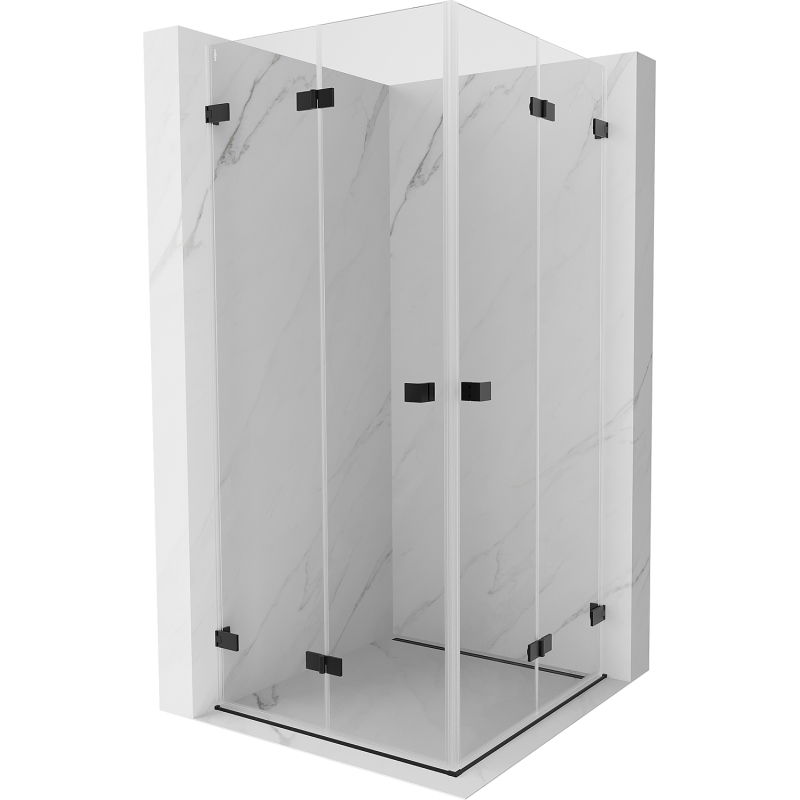 Mexen Lunar-F Duo cabine de douche pliante 85 x 85 cm, transparent, noir - 836-085L-085P-70-00