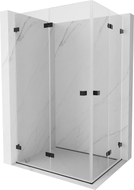 Mexen Lunar-F Duo cabine de douche pliante 100 x 75 cm, transparent, noire - 836-100L-075P-70-00