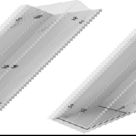 Mexen Lunar-F Duo cabine de douche pliante 70 x 70 cm, transparent, métal canon - 836-070L-070P-95-00