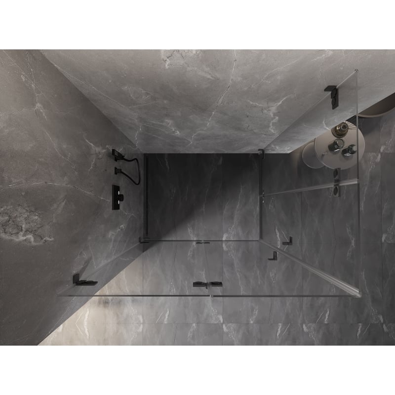 Mexen Lunar-F Duo cabine de douche pliante 80 x 70 cm, transparent, gun metal - 836-080L-070P-95-00