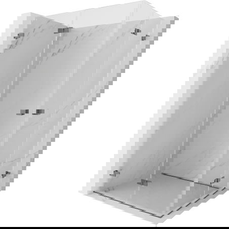 Mexen Lunar-F Duo cabine de douche pliante 85 x 80 cm, transparent, métal pistolet - 836-085L-080P-95-00