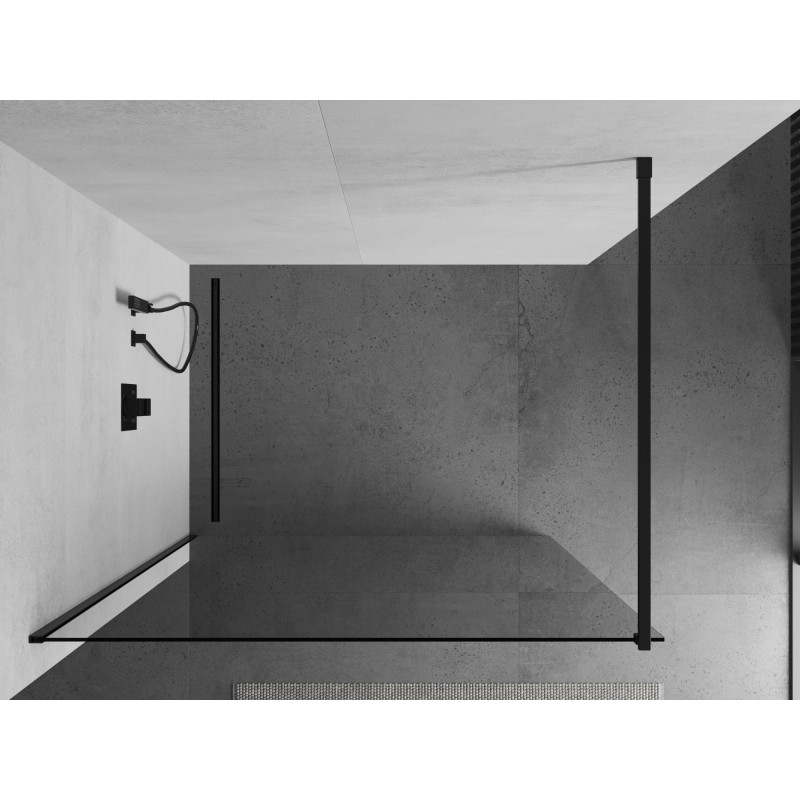 Mexen Kioto paroi de douche Walk-in 120 x 200 cm, transparent 8 mm, noire - 800-120-101-70-00