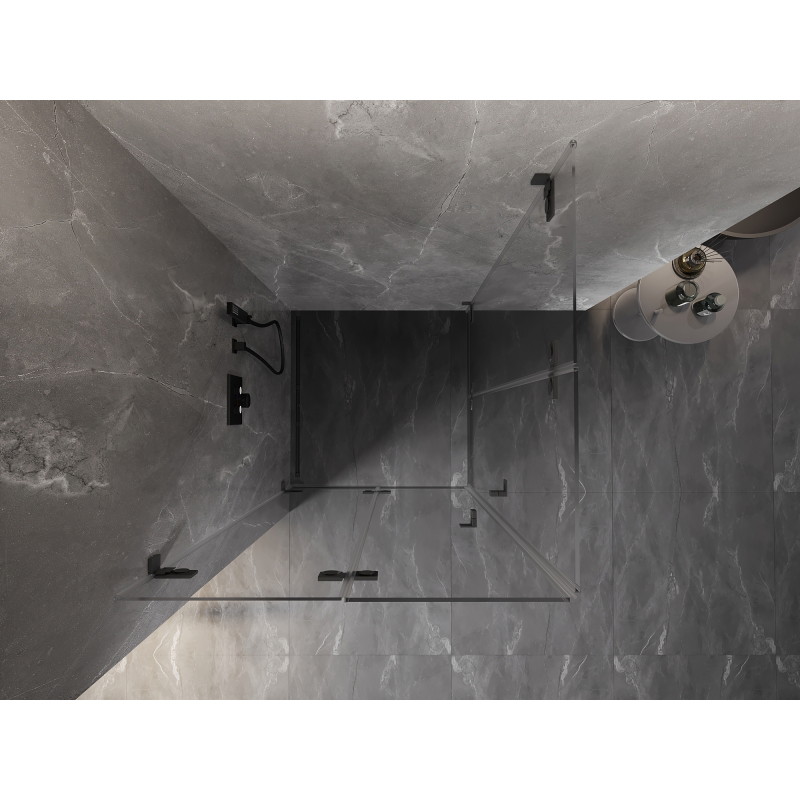 Mexen Lunar-F Duo cabine de douche pliante 90 x 90 cm, transparent, métal gun - 836-090L-090P-95-00