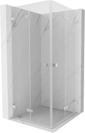 Mexen Lunar-F Duo cabine de douche pliable 75 x 75 cm, transparent, nickel brossé - 836-075L-075P-97-00