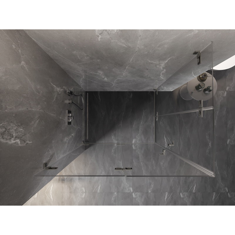 Mexen Lunar-F Duo cabine de douche pliante 85 x 80 cm, transparent, nickel brossé - 836-085L-080P-97-00