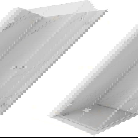 Mexen Lunar-F Duo cabine de douche pliante 100 x 75 cm, transparent, nickel brossé - 836-100L-075P-97-00