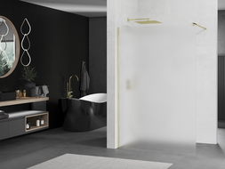 Mexen Kioto paroi de douche Walk-in 100 x 200 cm, givré 8 mm, or - 800-100-101-50-30