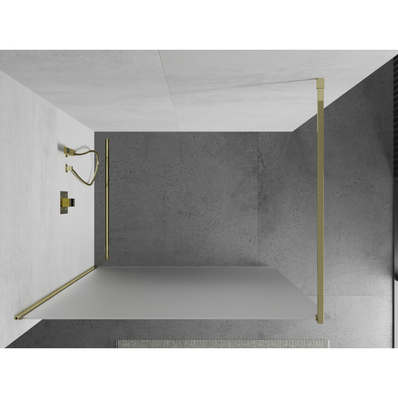 Mexen Kioto Paroi de douche Walk-in 110 x 200 cm, givre 8 mm, or - 800-110-101-50-30