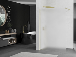 Mexen Kioto Paroi de douche Walk-in 110 x 200 cm, givre 8 mm, or - 800-110-101-50-30