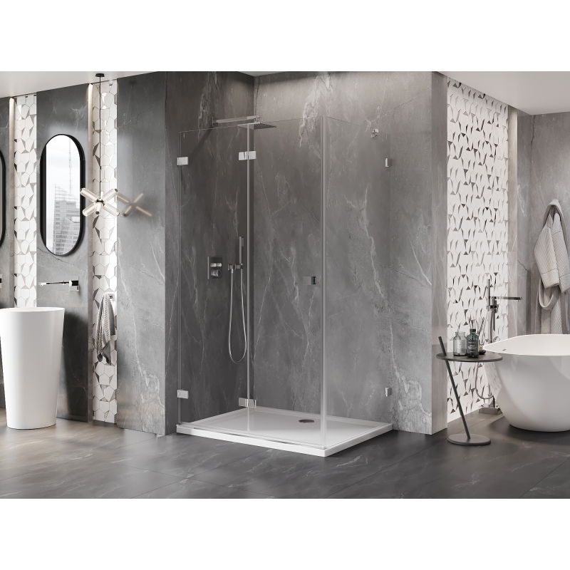 Mexen Lunar-F cabine de douche pliante gauche 95 x 70 cm, transparent, chrome - 836-095-070-01-00-L