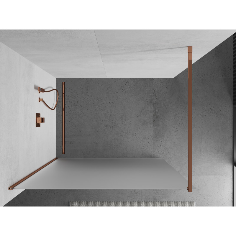 Mexen Kioto paroi de douche Walk-in 110 x 200 cm, givre 8 mm, or rose - 800-110-101-60-30