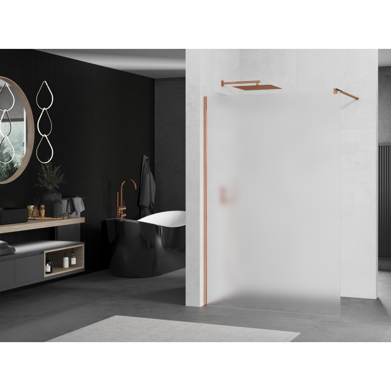 Mexen Kioto paroi de douche Walk-in 110 x 200 cm, givre 8 mm, or rose - 800-110-101-60-30