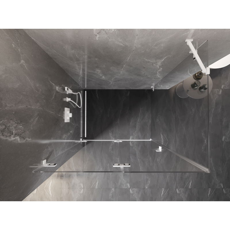 Mexen Lunar-F cabine de douche pliante gauche 90 x 70 cm, transparente, blanche - 836-090-070-20-00-L