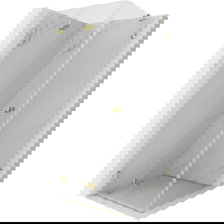 Cabine de douche pliable gauche Mexen Lunar-F 70 x 70 cm, transparent, or - 836-070-070-50-00-L