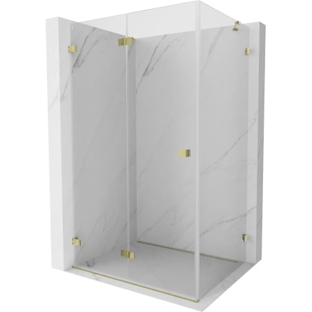 Mexen Lunar-F cabine de douche pliable gauche 100 x 70 cm, transparent, doré - 836-100-070-50-00-L