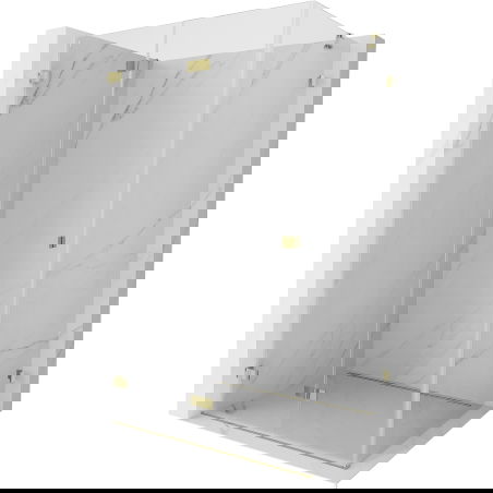 Mexen Lunar-F cabine de douche pliante gauche 85 x 80 cm, transparente, dorée - 836-085-080-50-00-L