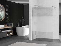 Mexen Kioto paroi de douche Walk-in 110 x 200 cm, transparent/verre dépoli 8 mm, chrome - 800-110-101-01-35